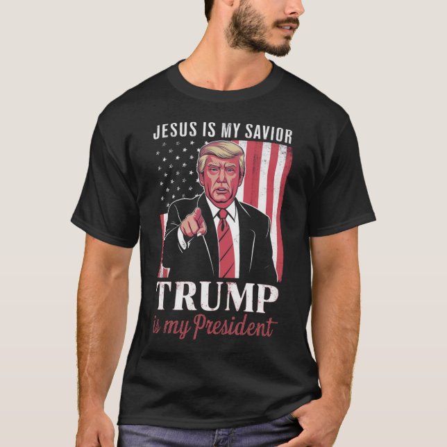 Camiseta Jesús Es Mi Salvador Trump Es Mi Elección Presiden (Anverso)