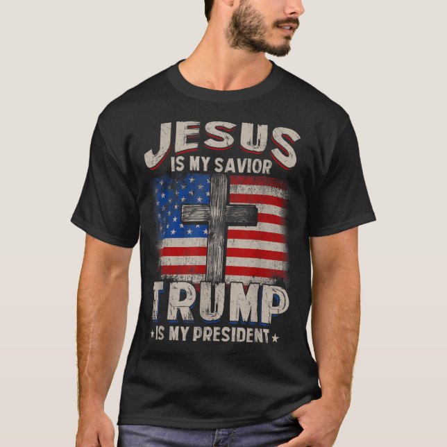Camiseta Jesús Es Mi Salvador Trump Es Mi Presidente (Anverso)