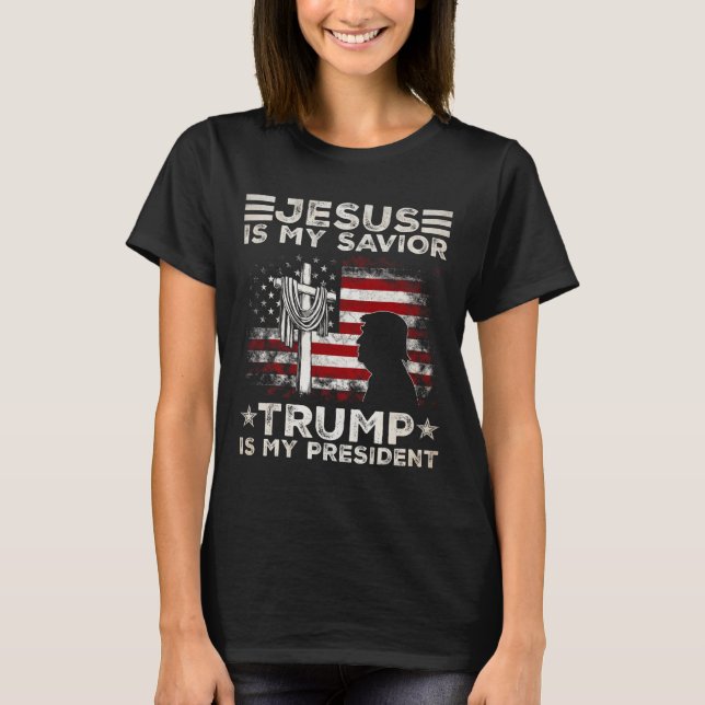 Camiseta Jesús Es Mi Salvador Trump Es Mi Presidente 2024 E (Anverso)