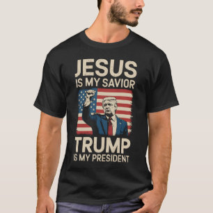 Camiseta Jesús Es Mi Salvador Trump Es Mi Presidente 47 EE.