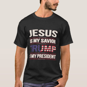 Camiseta Jesús es mi salvador Trump es mi presidente americ