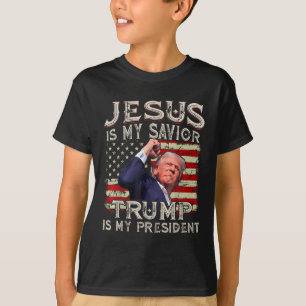 Camiseta Jesús Es Mi Salvador Trump Es Mi Presidente Estado