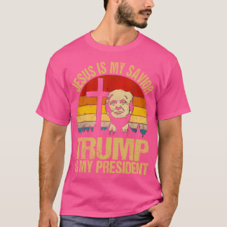 Camiseta Jesús Es Mi Salvador Trump Es Mi Presidente Funny 