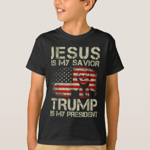 Camiseta Jesús Es Mi Salvador Trump Es Mi Presidente Trump 