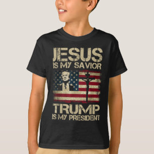 Camiseta Jesús Es Mi Salvador Trump Es Mi Presidente Trump 