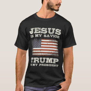 Camiseta Jesús Es Mi Salvador Trump Mi Presidente Christian