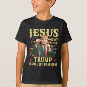 Camiseta Jesús es mi salvador Trump sigue siendo mi preside