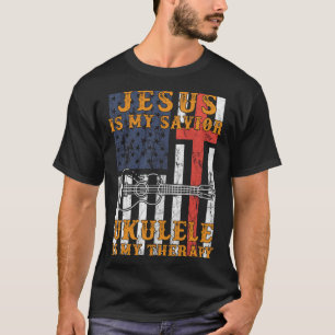 Camiseta Jesús es mi salvador ukulele es mi terapia hoodil