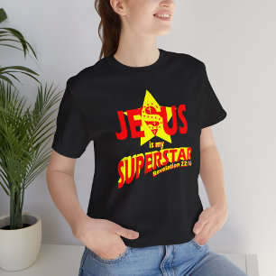 Camiseta Jesús es mi Superestrella, versículo bíblico