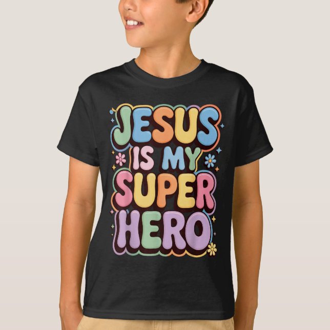 Camiseta Jesús es mi superhéroe (Anverso)