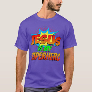 Camiseta Jesús es mi superhéroe cómico libro de historietas