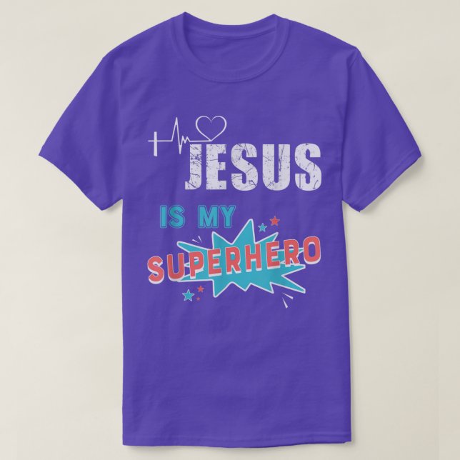 Camiseta Jesús Es Mi Superhéroe Cute poderoso cristiano (Diseño del anverso)