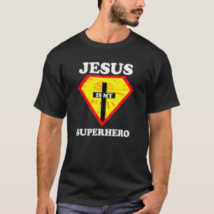 Camiseta Jesús Es Mi Superhéroe Cute Poderoso Eje Cristiano