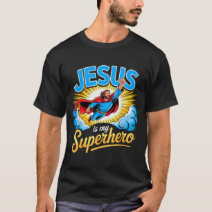Camiseta Jesús es mi superhéroe Fe cristiana