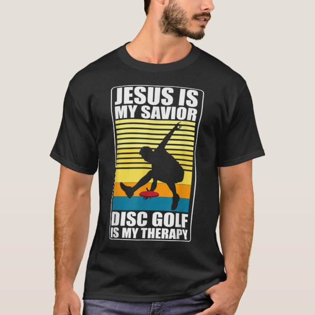 Camiseta jesus es mi terapia de golf de disco salvador Disk (Anverso)