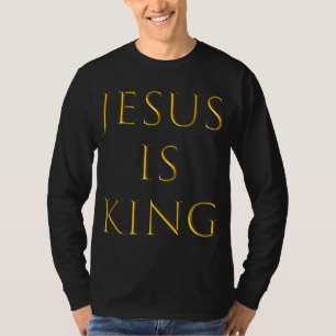 Camiseta Jesús es Rey Antiguo Diseño de Oro Religioso Crist