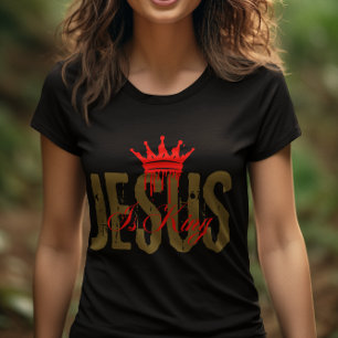 Camiseta Jesús es Rey Biblia Cristiana Espiritual Para Muje