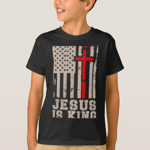 Camiseta Jesús Es Rey Cristo Señor Patriótico Cristiano Ame