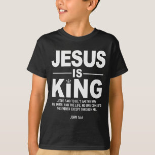 Camiseta Jesús Es Rey Fe Religiosa Dios Hombres Cristianos