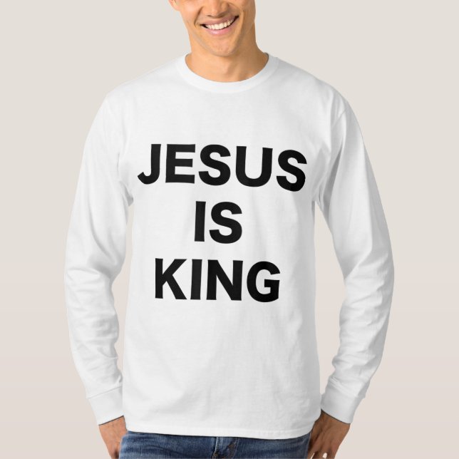 Camiseta Jesús es Rey Negrita Texto negro Cristiano Religio (Anverso)