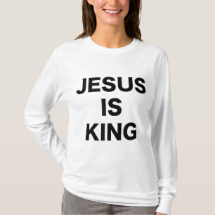 Camiseta Jesús es Rey Negrita Texto negro Cristiano Religio