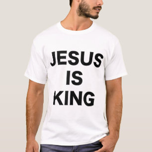 Camiseta Jesús es Rey Negrita Texto negro Cristiano Religio