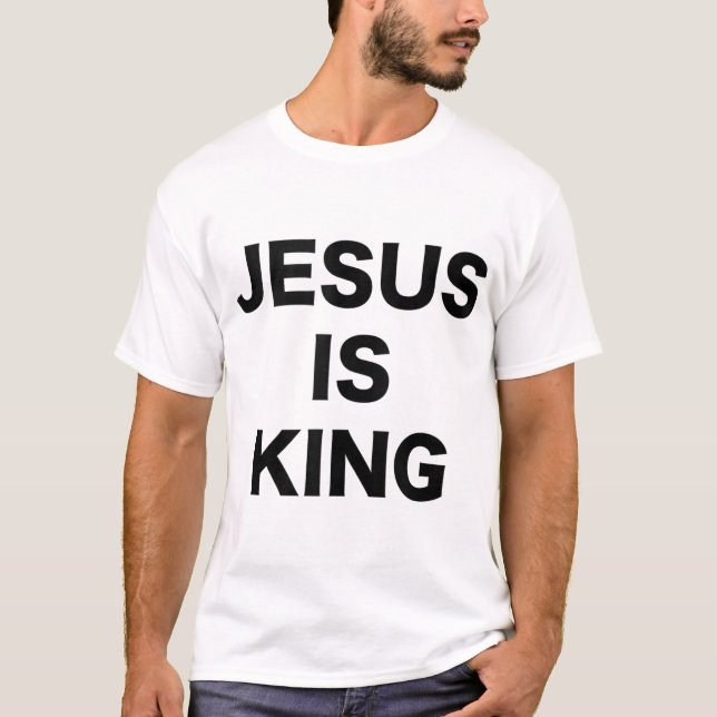 Camiseta Jesús es Rey Negrita Texto negro Cristiano Religio (Anverso)