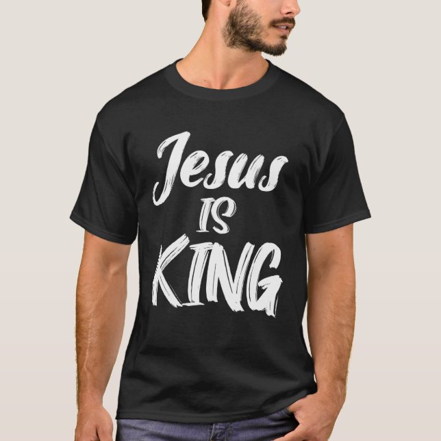 Camiseta JESÚS ES REY para los cristianos que aman al Rey J (Anverso)