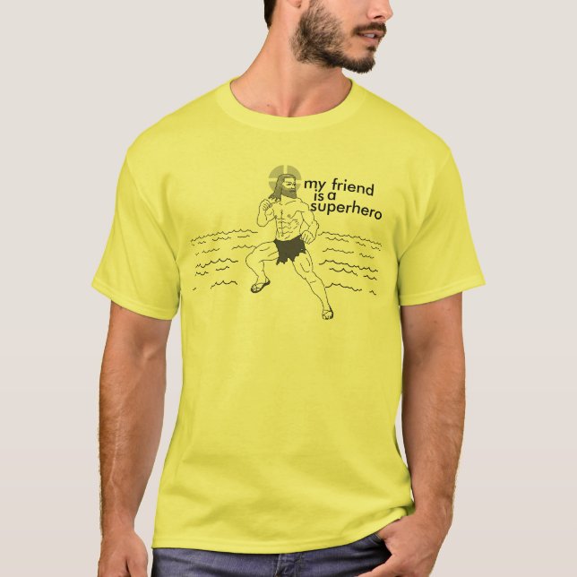 Camiseta ¡Jesús es un super héroe! (Anverso)