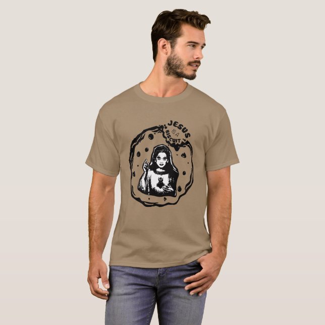 Camiseta ¡Jesús es una galleta! (Anverso completo)