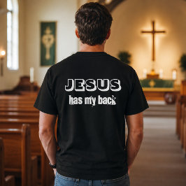 Camiseta Jesús está detrás de mí negro y blanco Cristiano