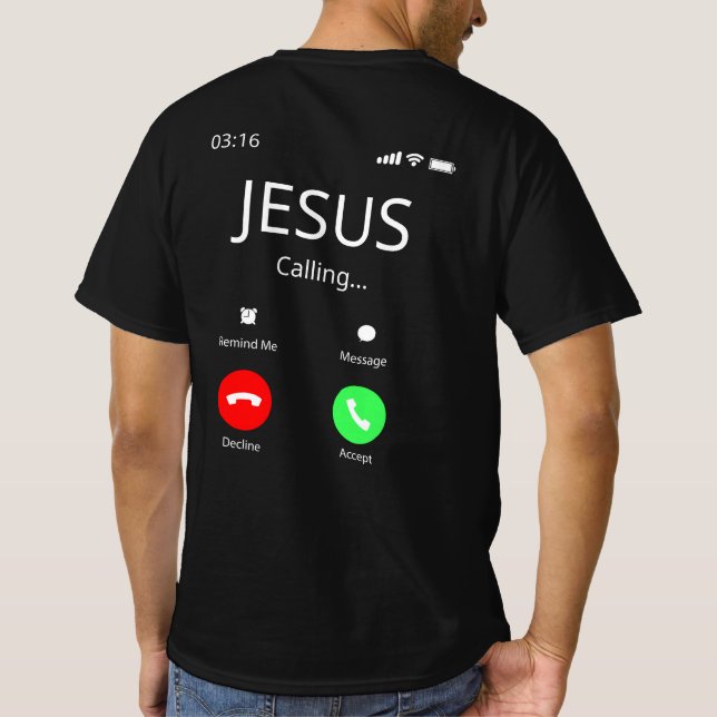 Camiseta Jesús está llamando - Cristiano (Reverso)
