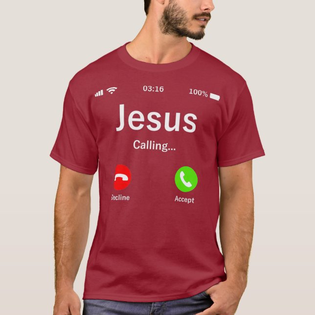 Camiseta Jesús Está Llamando Cristiano (Anverso)