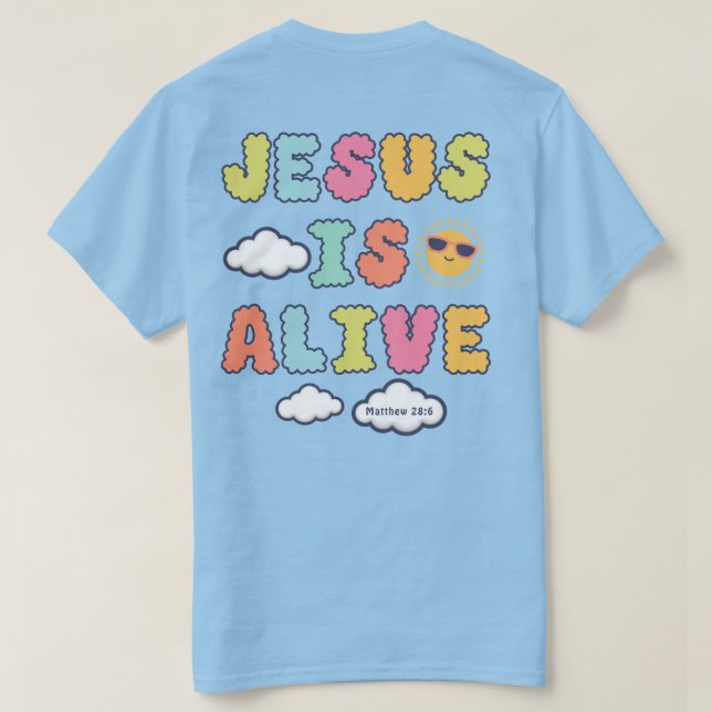 Camiseta Jesús está vivo (Reverso del diseño)