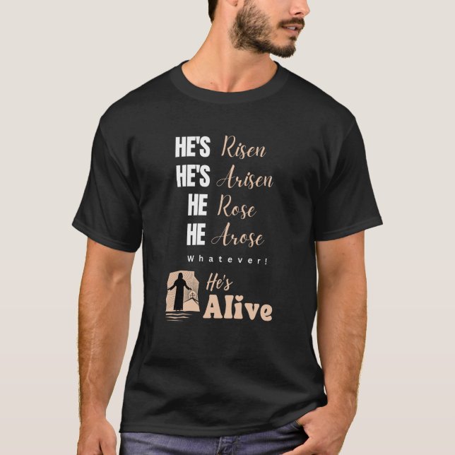 Camiseta Jesús está vivo, se ha vuelto cómico, cita de Pasc (Anverso)