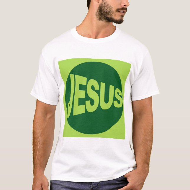 Camiseta Jesús - estilo verde (Anverso)