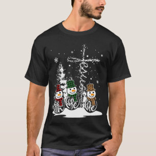 Camiseta Jesus Faith Hope Love Snowman Funny Merry Xmas por