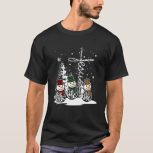 Camiseta Jesus Faith Hope Love Snowman Funny Merry Xmas por
