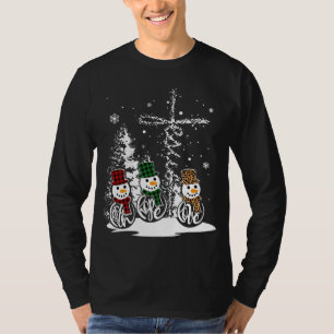 Camiseta Jesus Faith Hope Love Snowman Funny Merry Xmas por