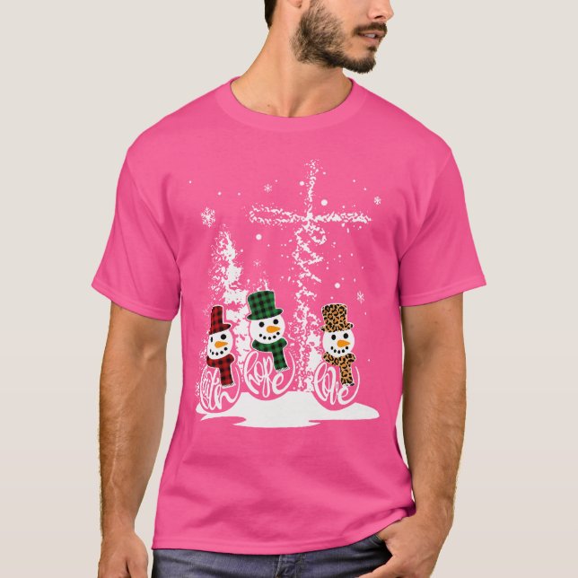Camiseta Jesus Faith Hope Love Snowman Funny Merry Xmas por (Anverso)