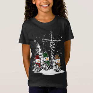 Camiseta Jesus Faith Hope Love Snowman Funny Merry Xmas por