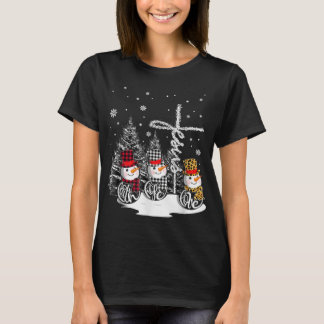 Camiseta Jesus Faith Hope Love Snowman Navidades Christian