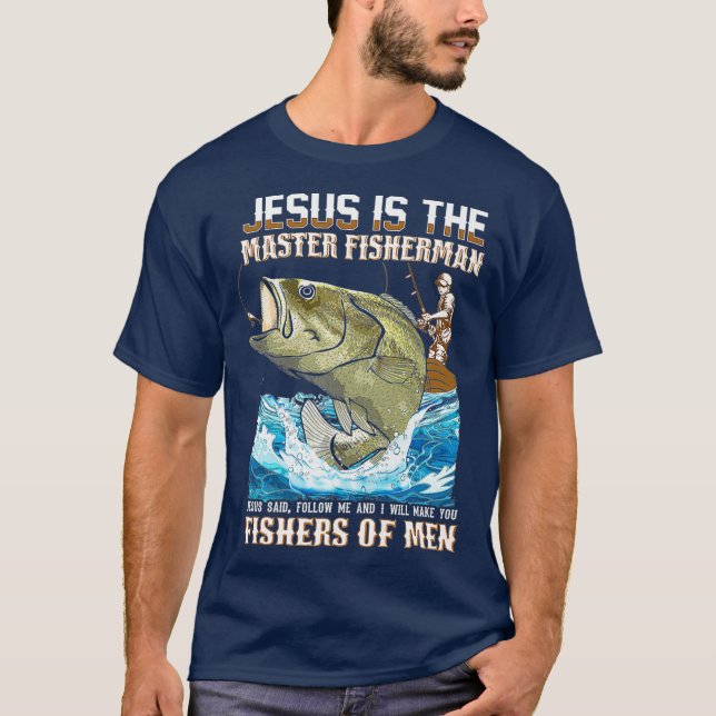 Camiseta Jesús Fisher De Hombres Biblia Verso Pescador de p (Anverso)