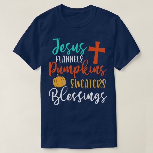 Camiseta Jesús Flanels Calabazas Dulces Bendición Caída Se (Diseño del anverso)