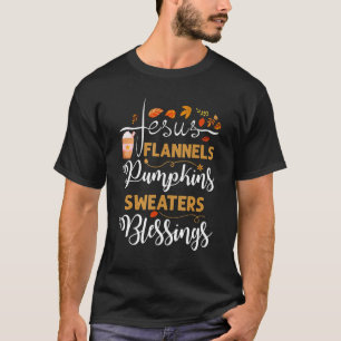 Camiseta Jesús Flanels Calabazas Dulces Bendiciones Caer El