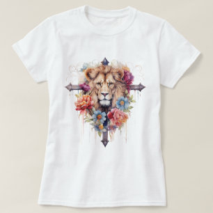 Camiseta Jesús Flores Salvajes León De Dios Cristiano