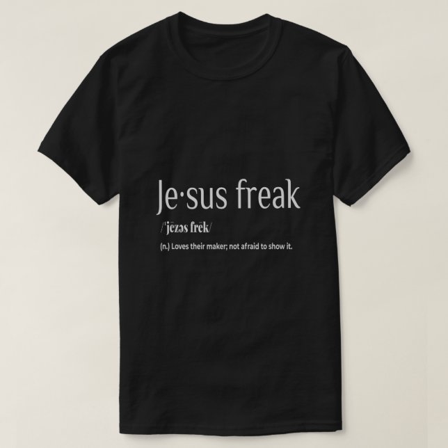 Camiseta Jesús Freak Graciosa Caligrafía Cristiana Fe En G (Diseño del anverso)