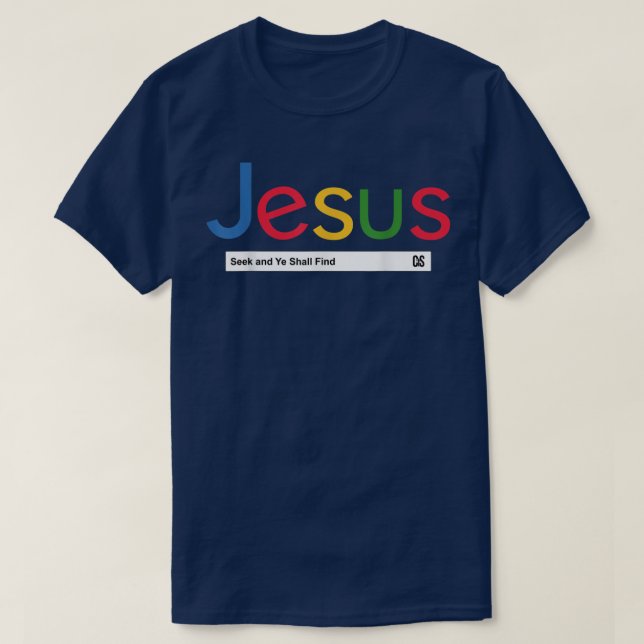 Camiseta jesus google search y vosotros encontraréis gracia (Diseño del anverso)