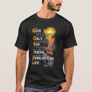Camiseta Jesús Gospel Cristiano Bandera Estadounidense 4 De