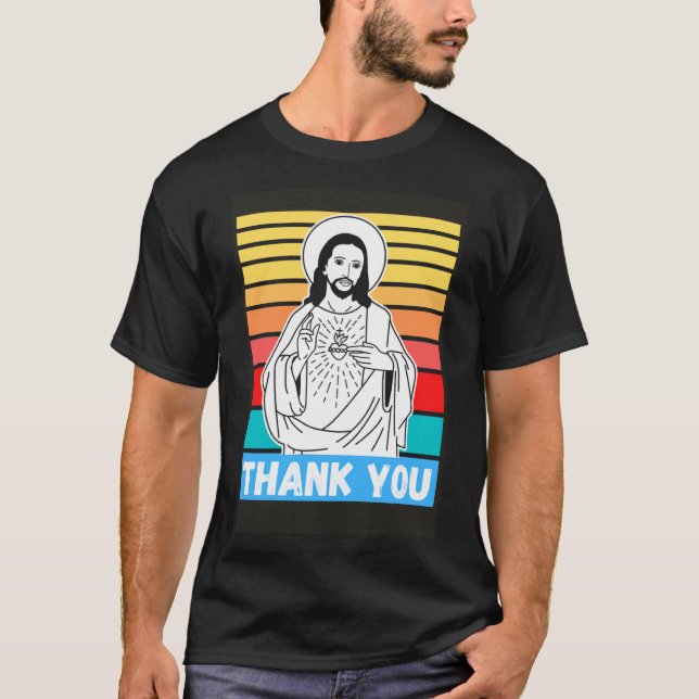 Camiseta Jesús Gracias cristiano espiritual cristiano crist (Anverso)
